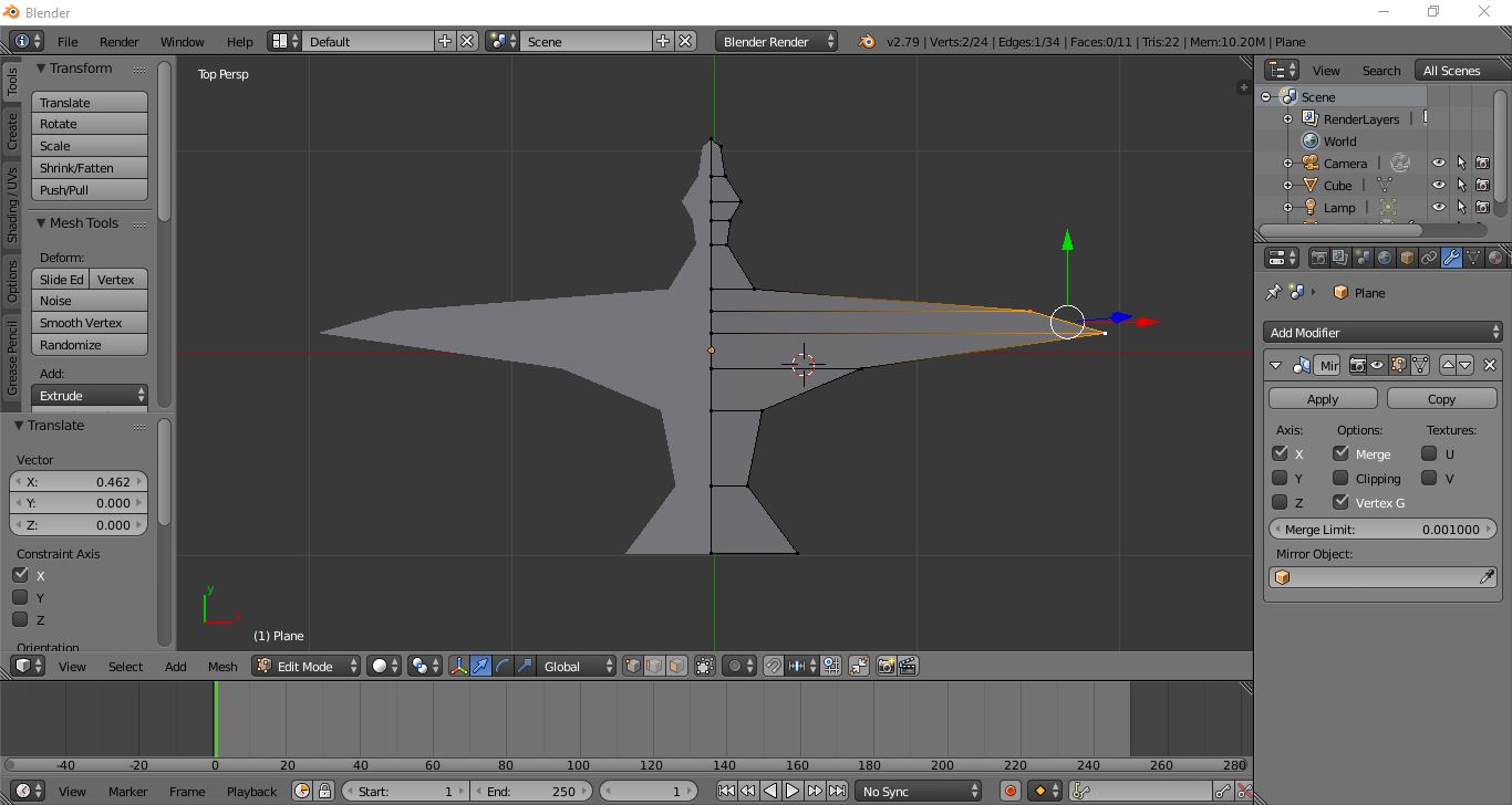 Modelling a bird in Blender