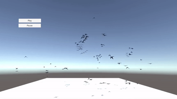 3D flock simulation