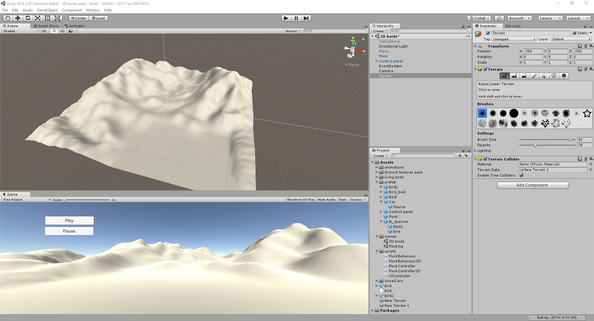 Generating the terrain in Unity