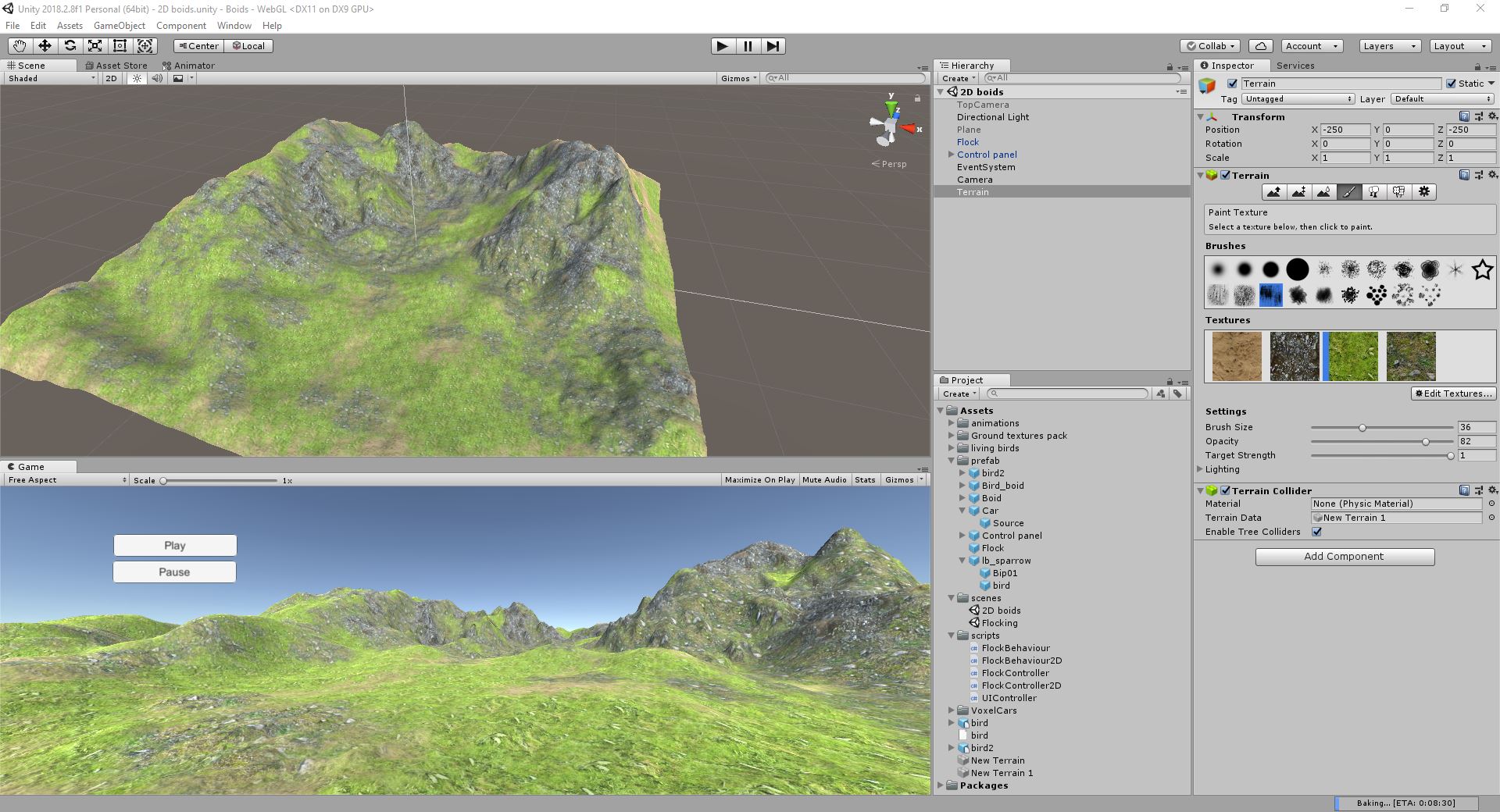 Generated terrain in Unity